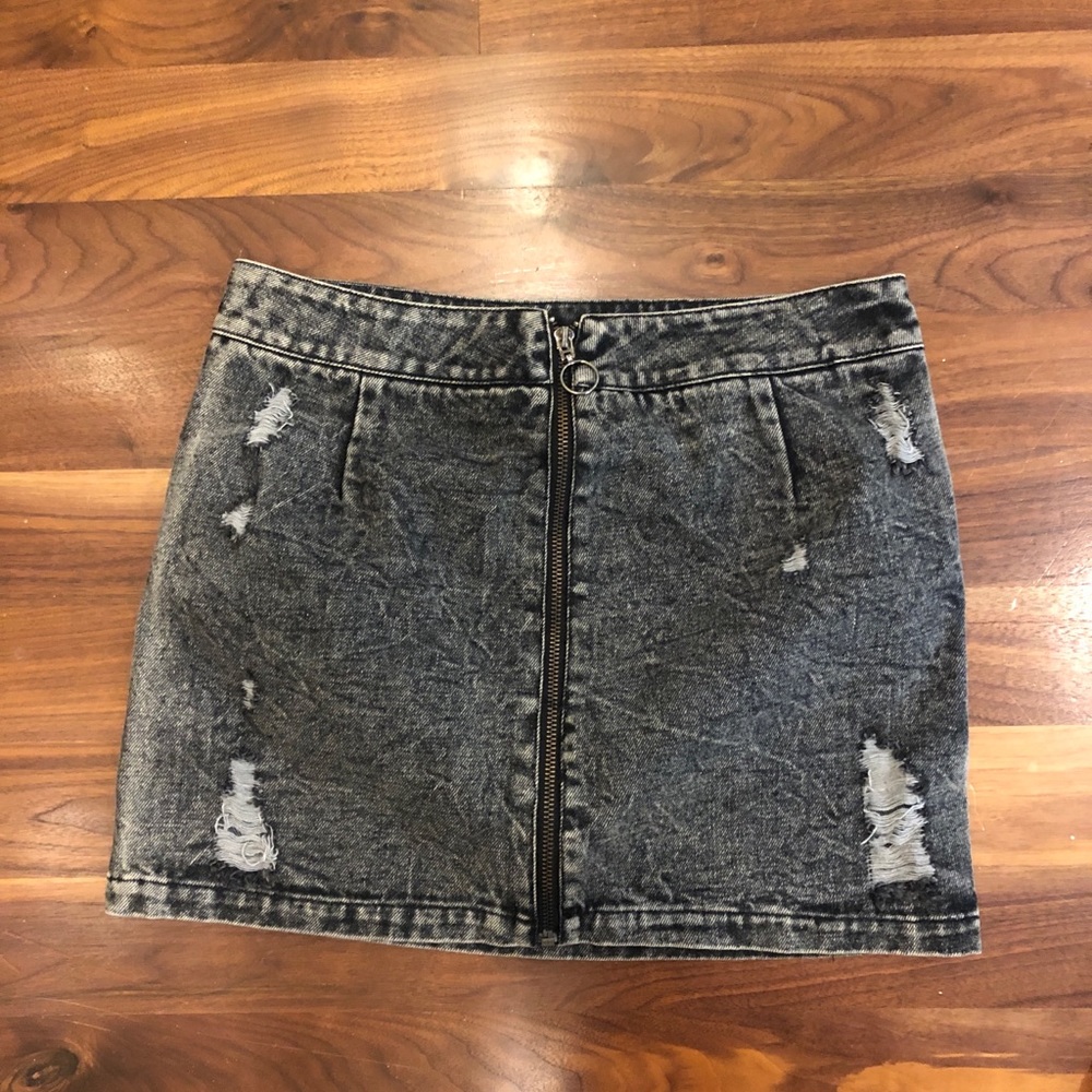Gray Distressed Jean skirt